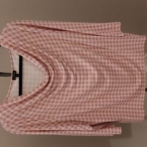 Talbots pink 3/4 sleeve cowl neck top XL